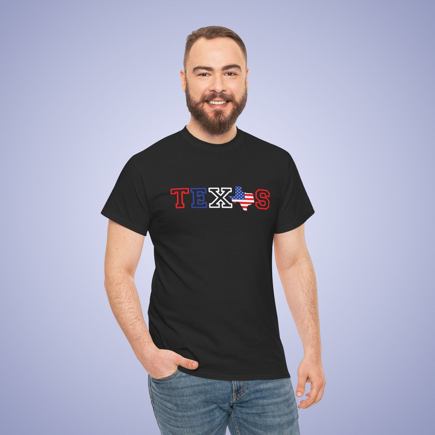 Texas Map Text Art Proud American Unisex T Shirt