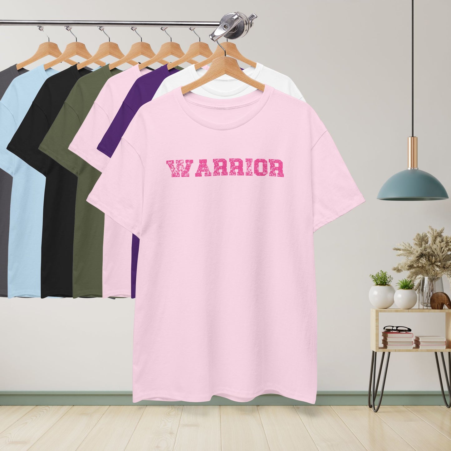 Grunge Text Breast Cancer Warrior Unisex T Shirt