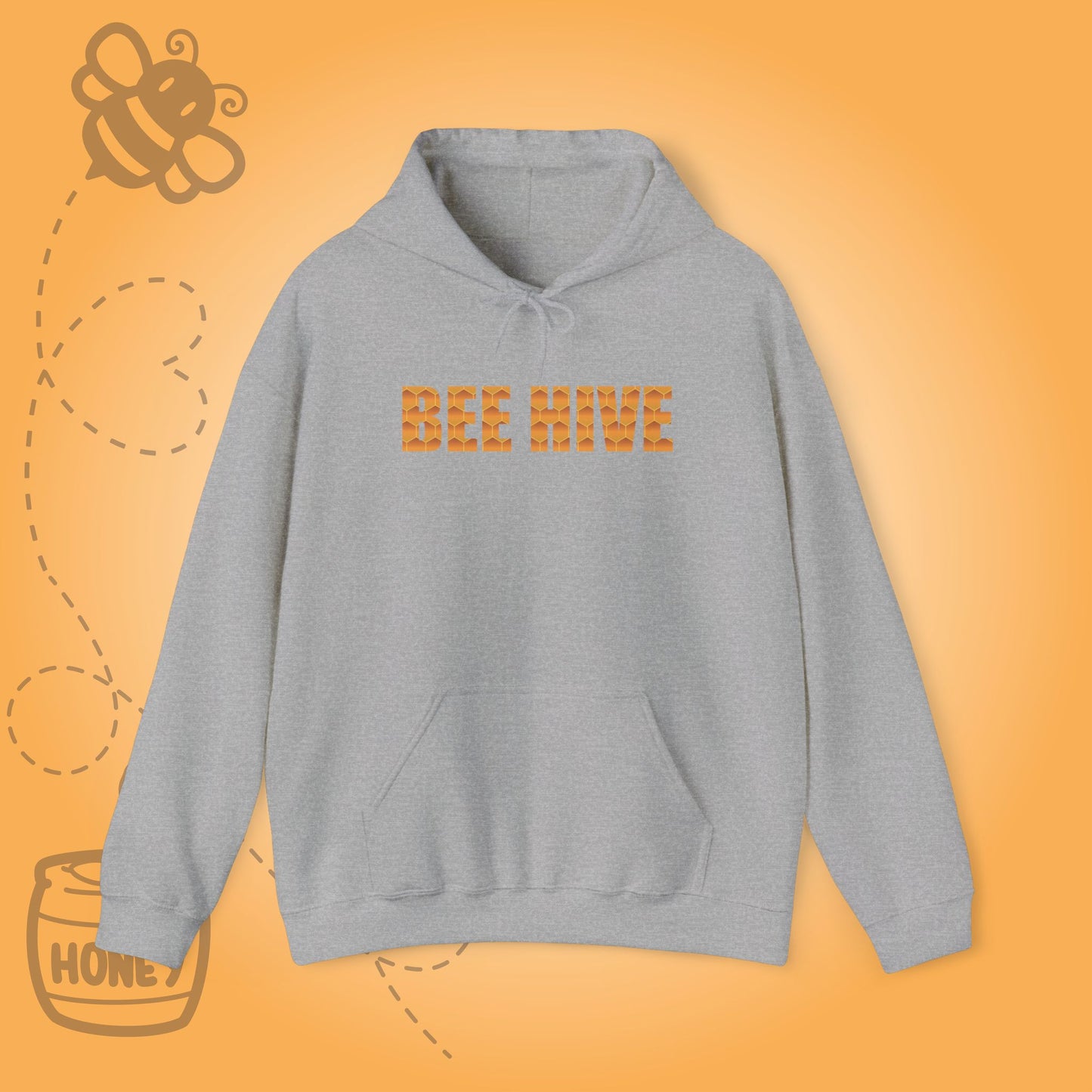 Bee Hive Sweet As Honey Honeycomb Word Art Design Hoodie Sweatshirt