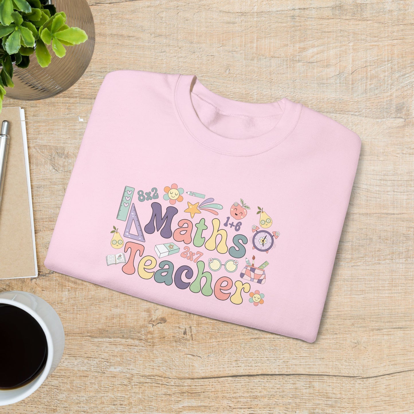 Maths Teacher Crewneck Sweatshirt Retro Unisex Back to School