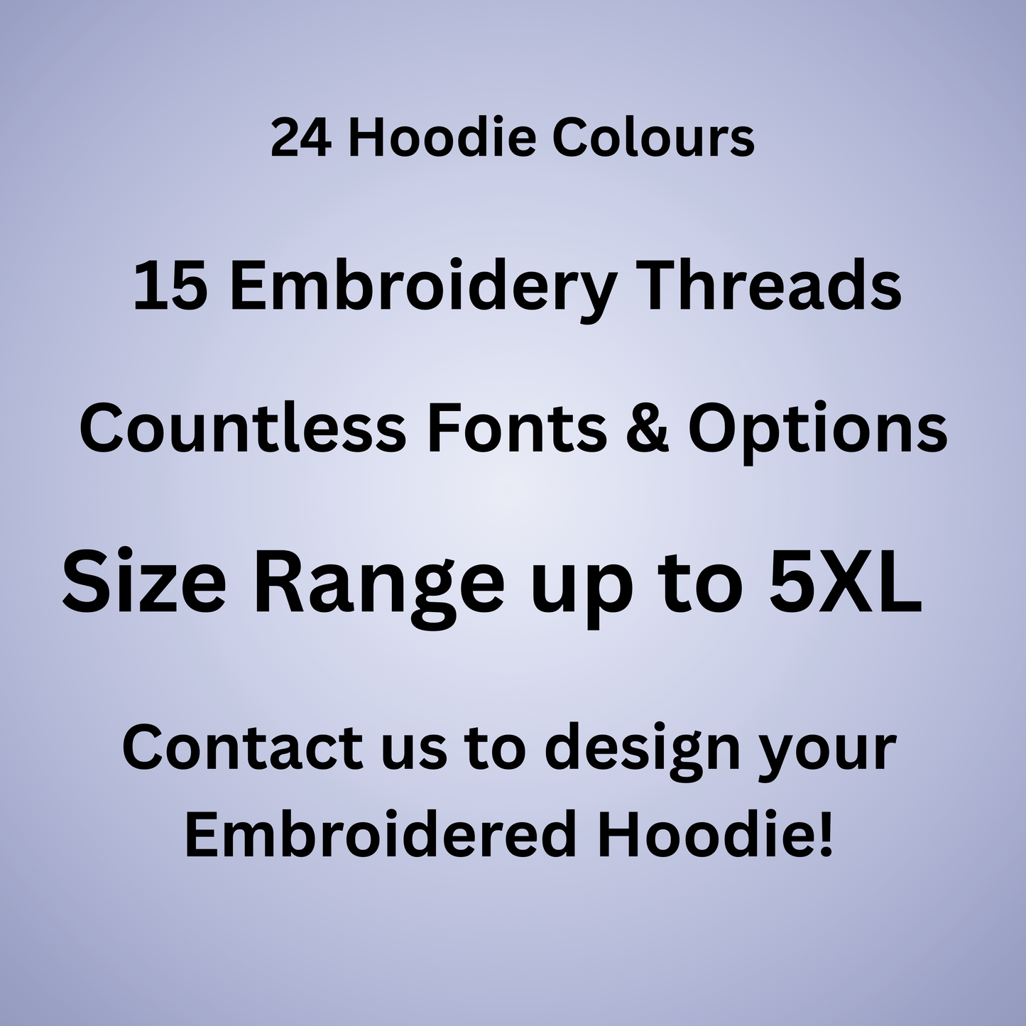 Personalized Custom Embroidered Hoodie Sleeve Print Black Embroidery Unisex