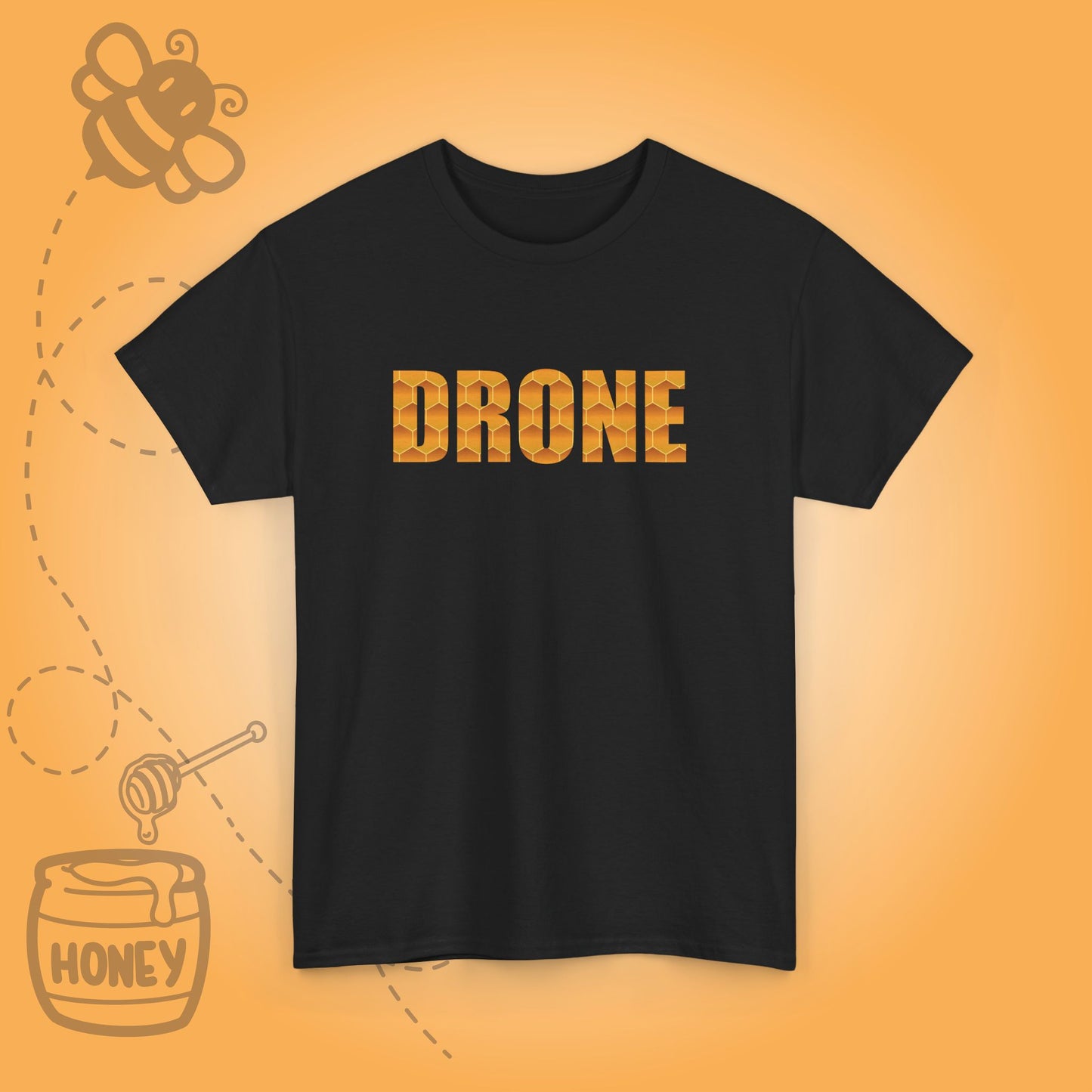 Drone Sweet As Honey Honeycomb Word Art Design Unisex T Shirt