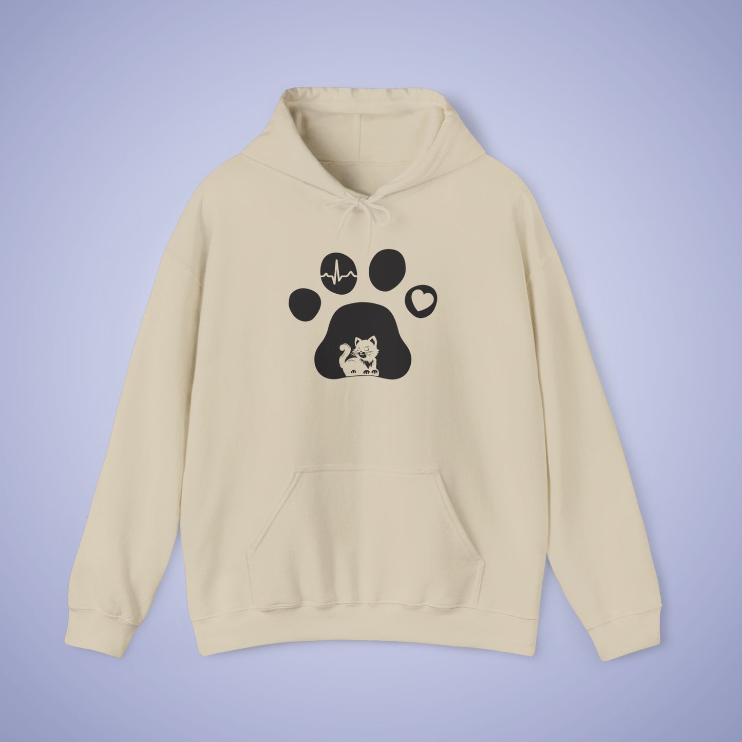 Cat Vet Hooded Sweatshirt Veterinarian Gift Double Sided Paw Prints