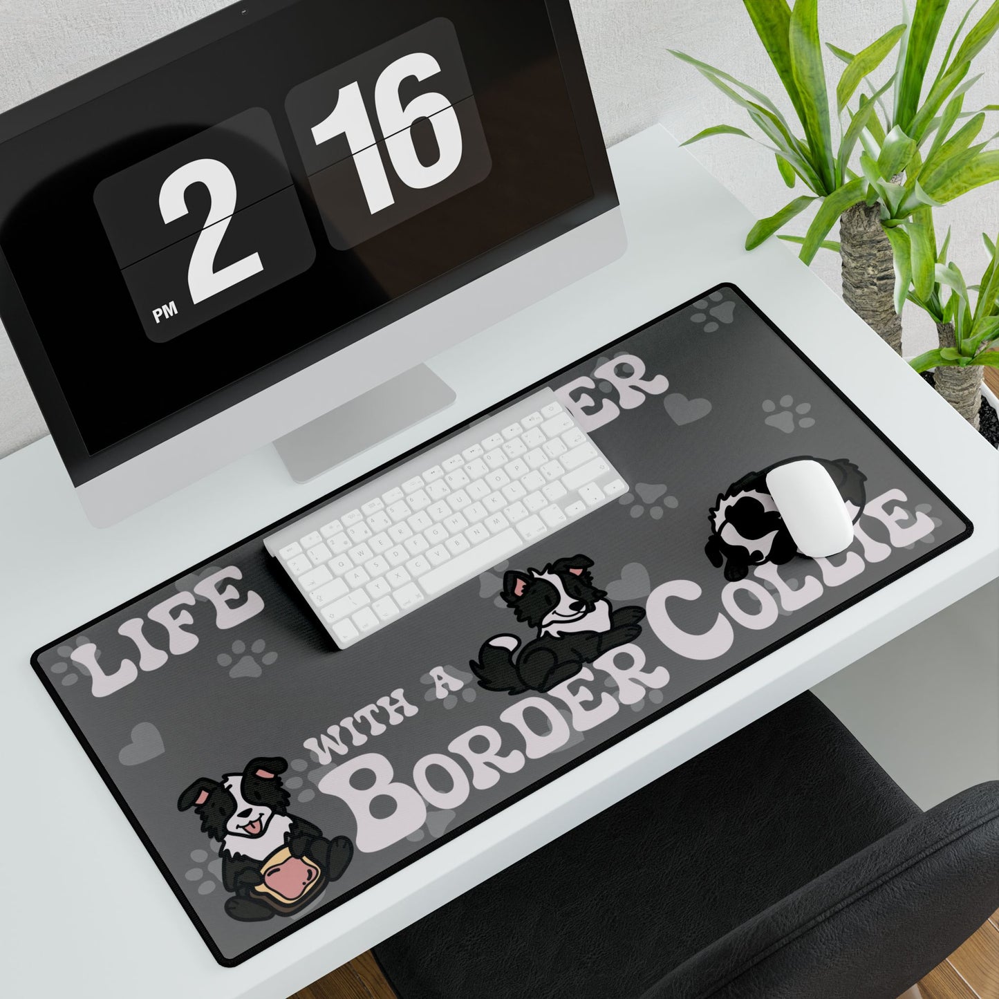 Life is Better with a Border Collie Lover Gift Computer Desk Mat