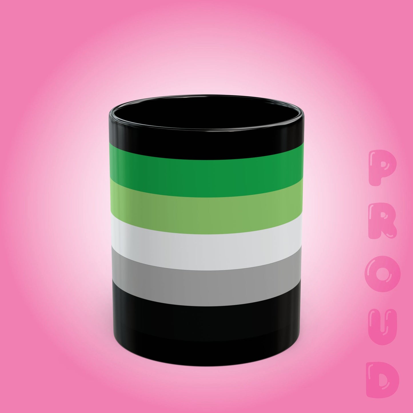 Aromantic Pride Month LGBTQ Black 11oz or 15oz Coffee Mug