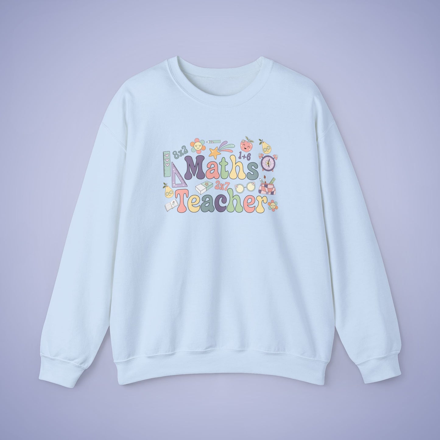 Maths Teacher Crewneck Sweatshirt Retro Unisex Back to School
