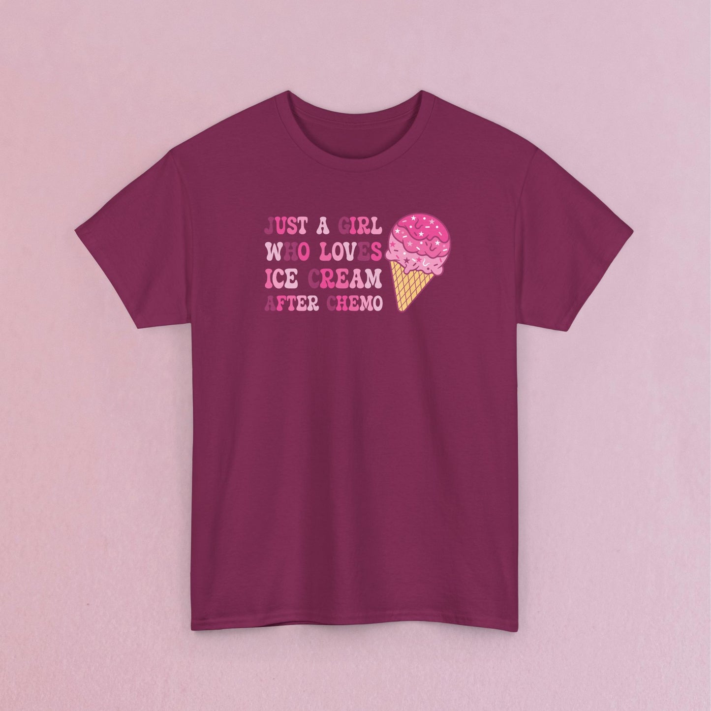 Just a Girl Who Loves Ice Cream After Chemo Breast Cancer Support T Shirt