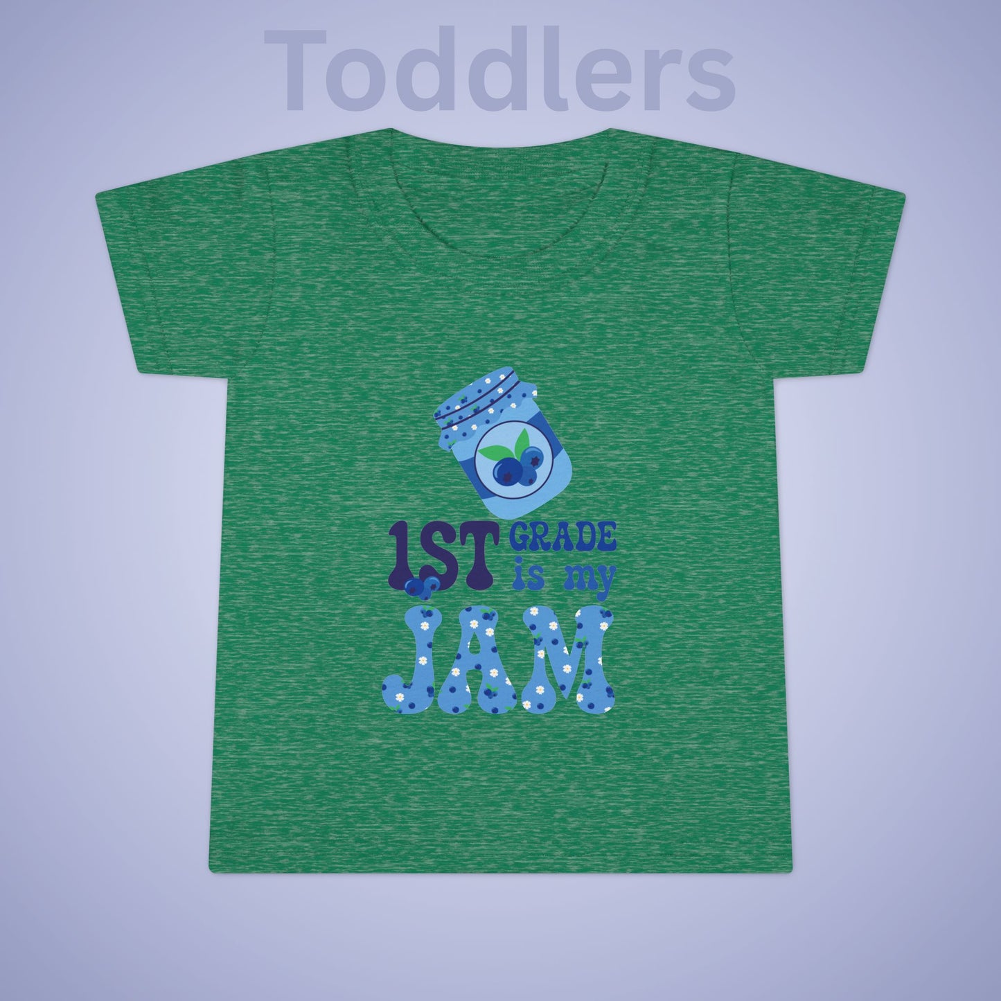 First Grade is my Jam Blueberry Kids Cotton T Shirt Back To School Toddler