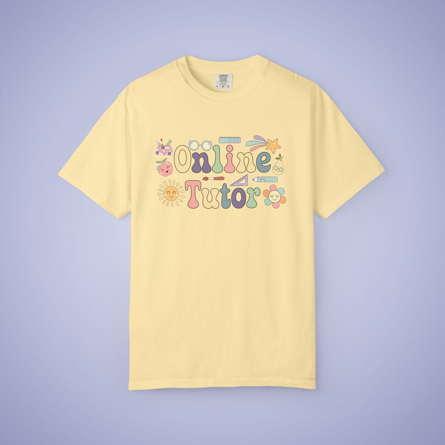 Online Tutor Teacher T Shirt Retro Comfort Colors Unisex Back to School
