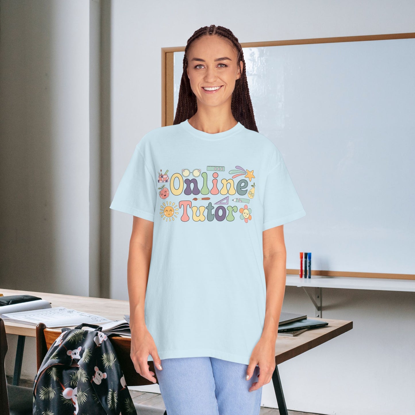 Online Tutor Teacher T Shirt Retro Comfort Colors Unisex Back to School