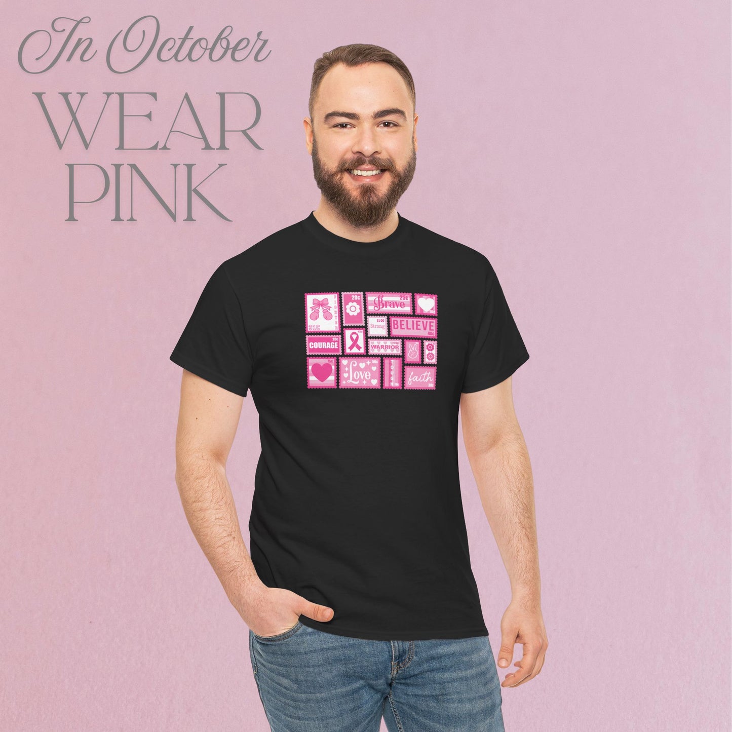 Postage Stamp Breast Cancer Awareness and Support Unisex T Shirt