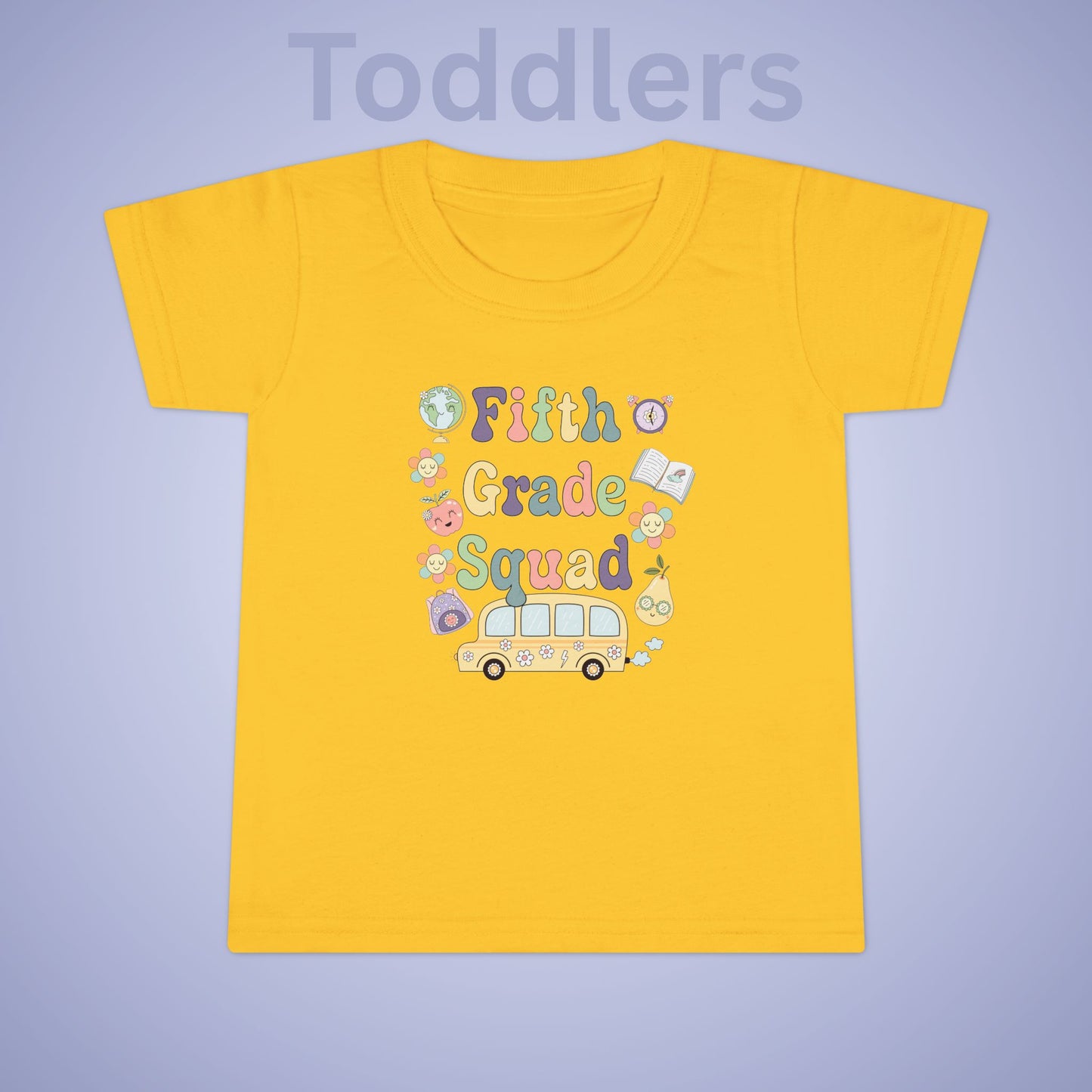 Fifth Grade Squad Retro Fun Kids Cotton T Shirt Back To School Toddler