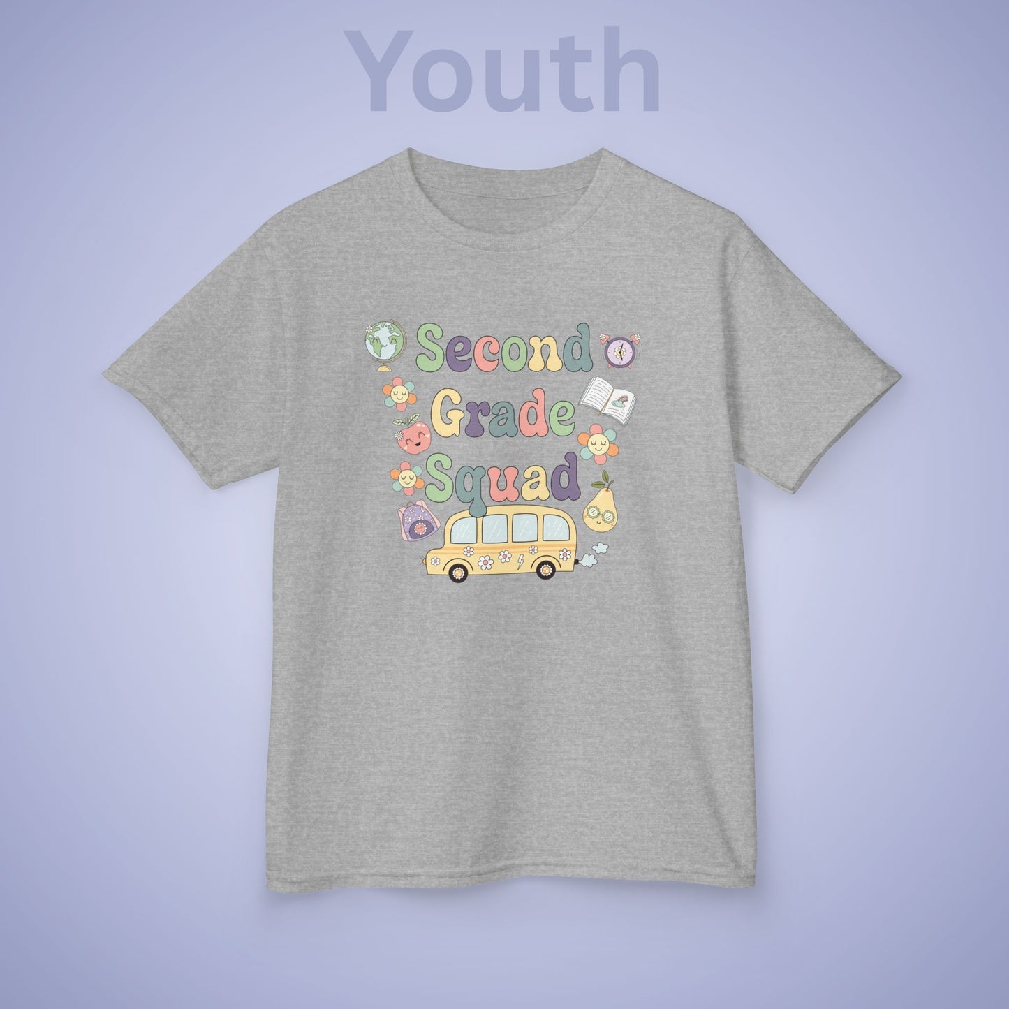 Second Grade Squad Retro Fun Kids Cotton T Shirt Back To School Youth