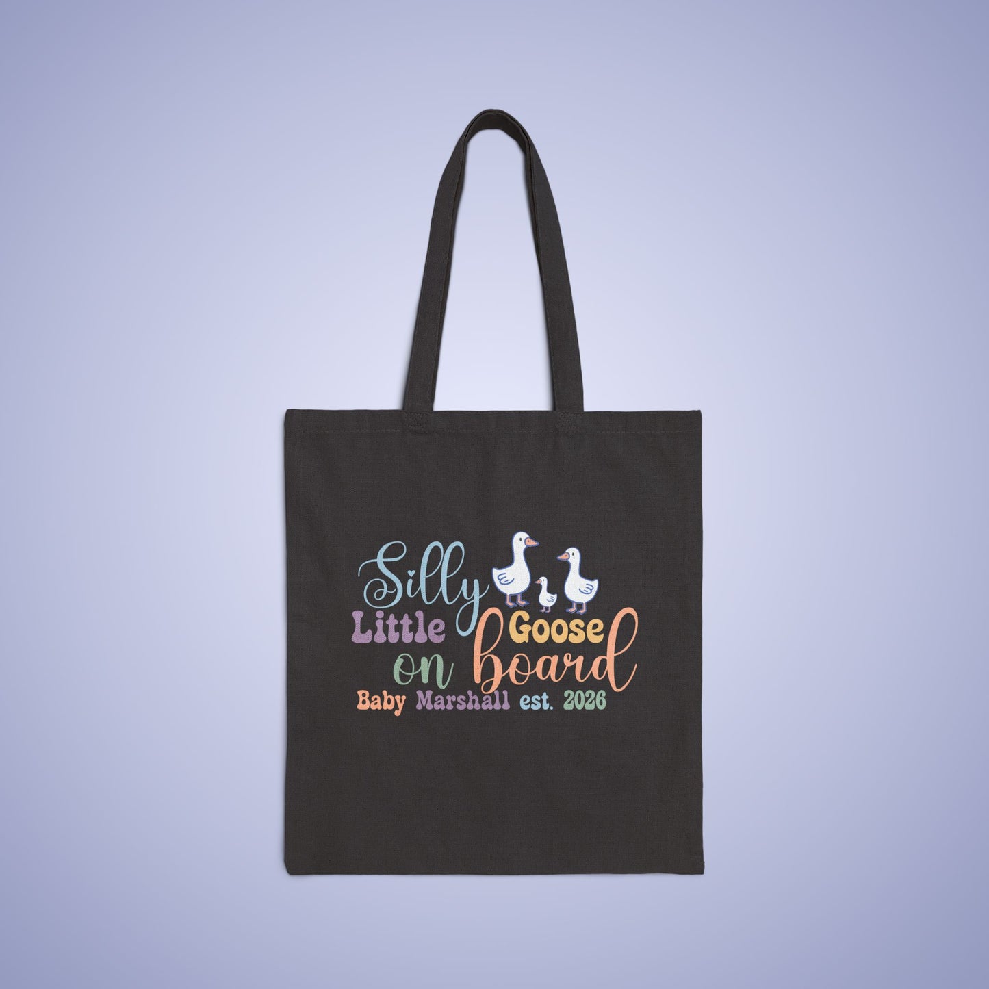 Silly Little Goose Personalized Pregnancy Announcement Cotton Canvas Tote Bag