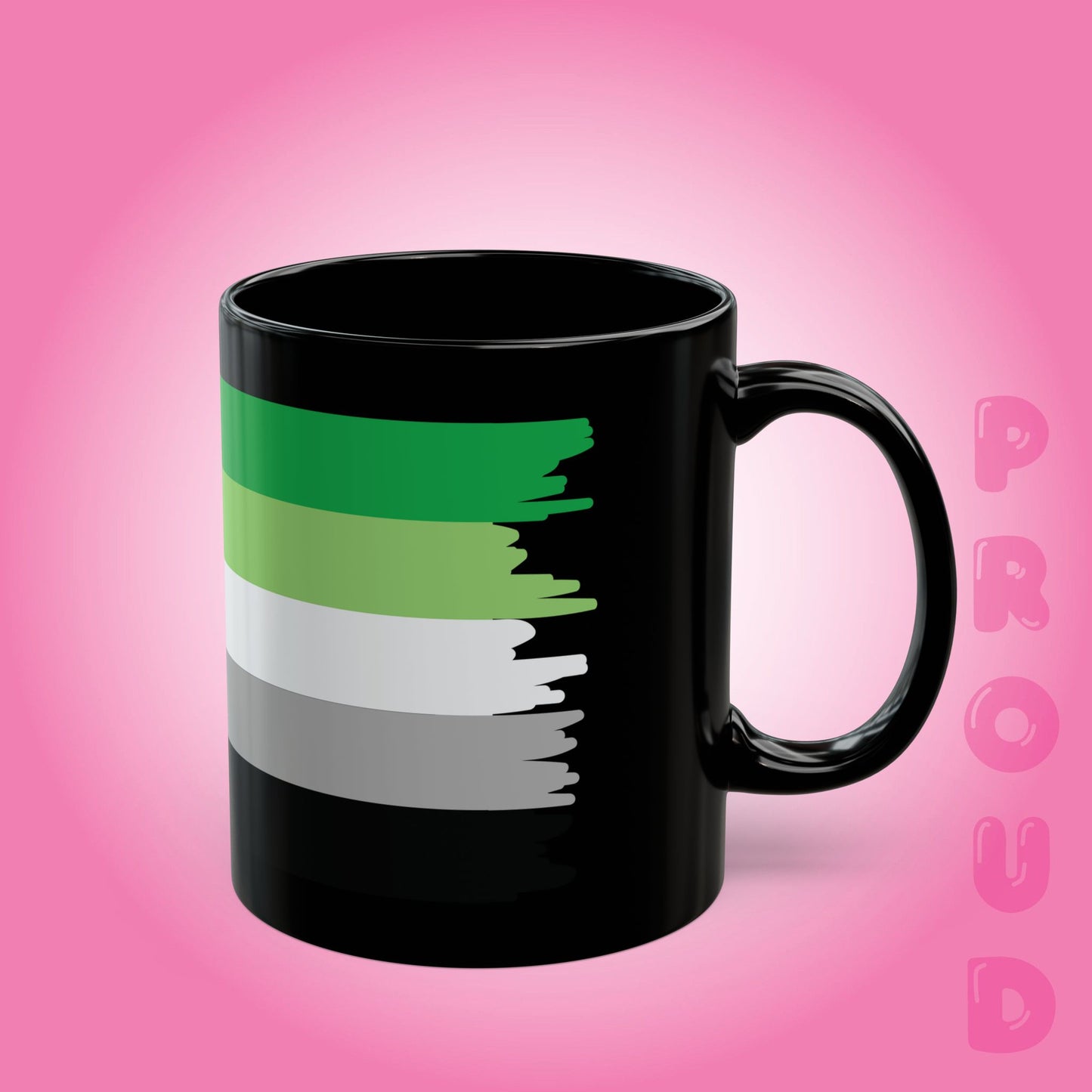 Aromantic Pride Month LGBTQ Black 11oz or 15oz Coffee Mug