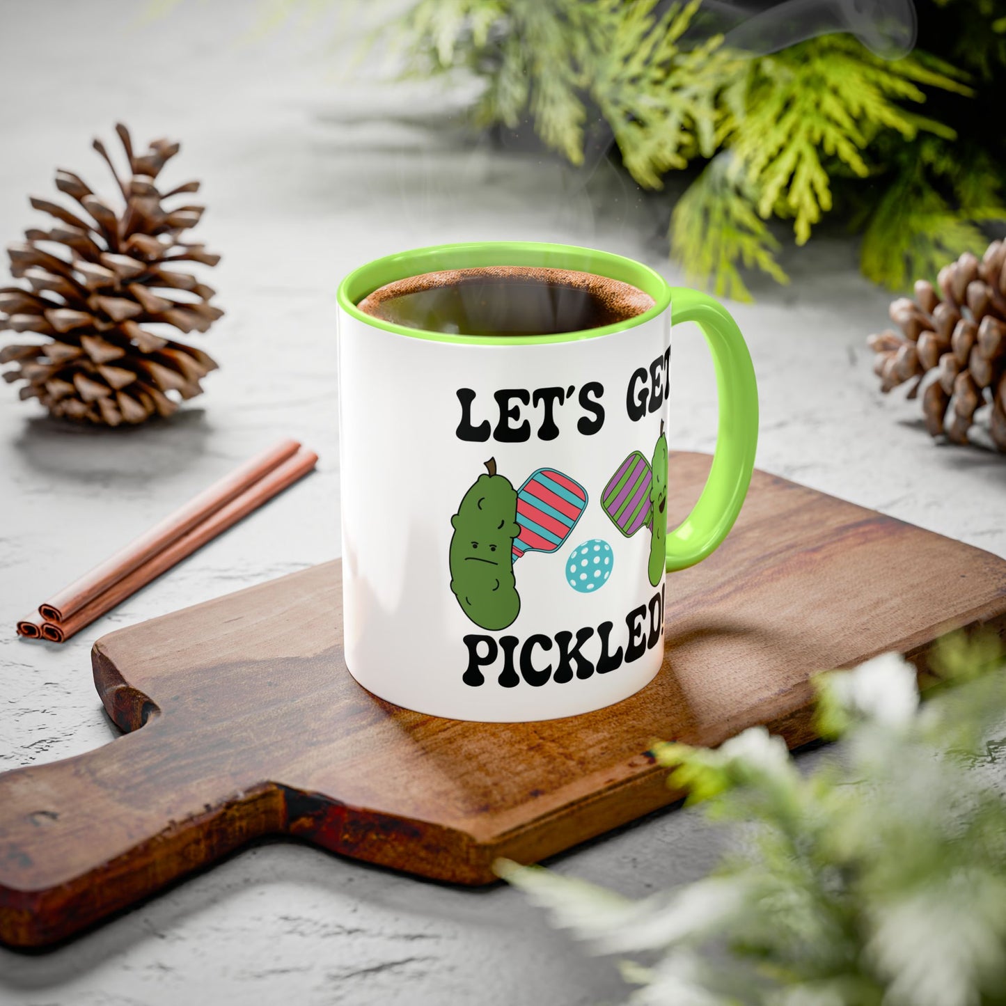 Lets Get Pickled Pickleball Fun Colorful Pickle Lover Gift Coffee Mug