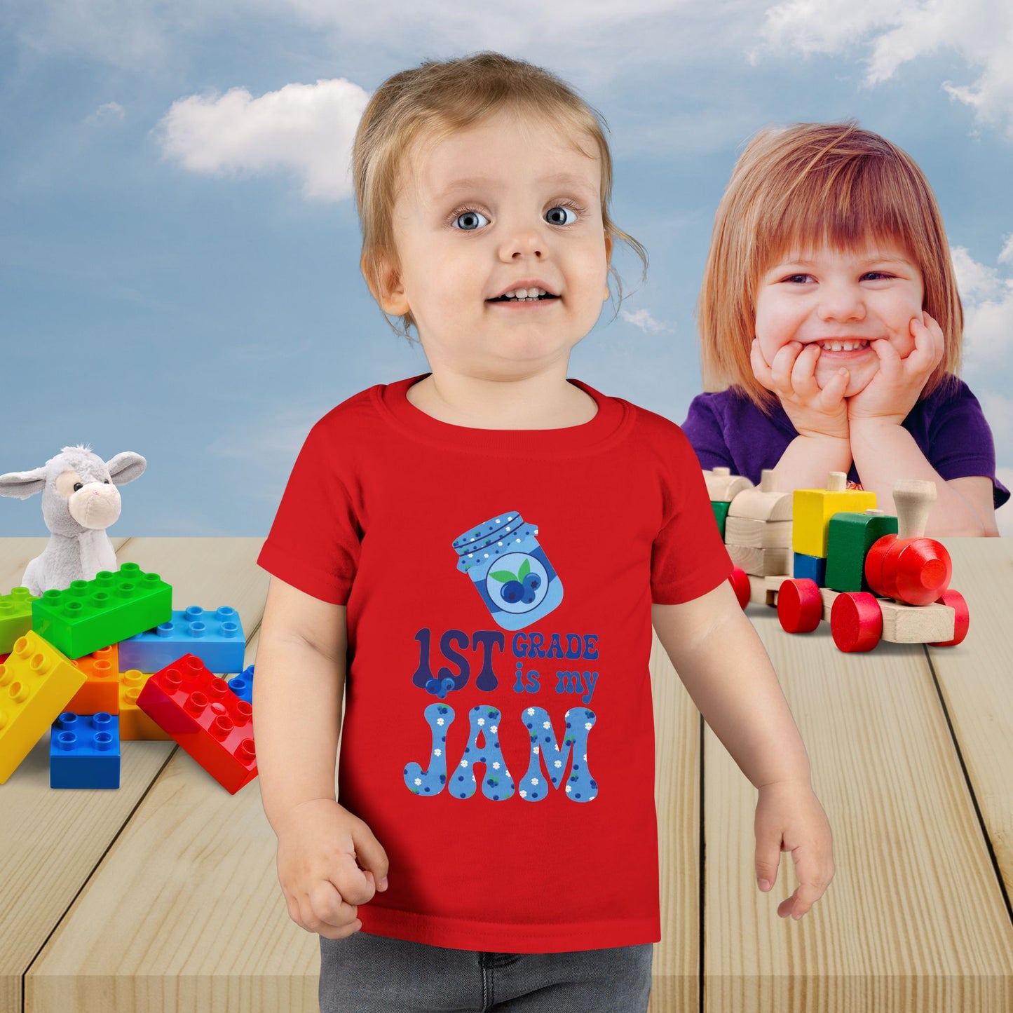First Grade is my Jam Blueberry Kids Cotton T Shirt Back To School Toddler