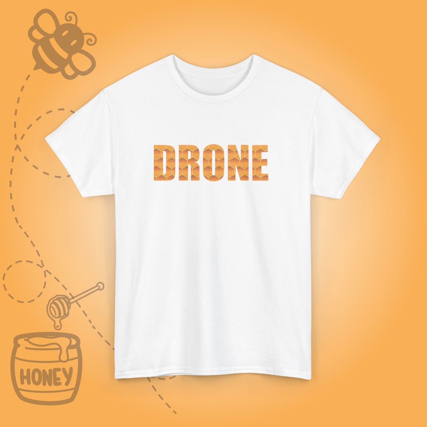 Drone Sweet As Honey Honeycomb Word Art Design Unisex T Shirt