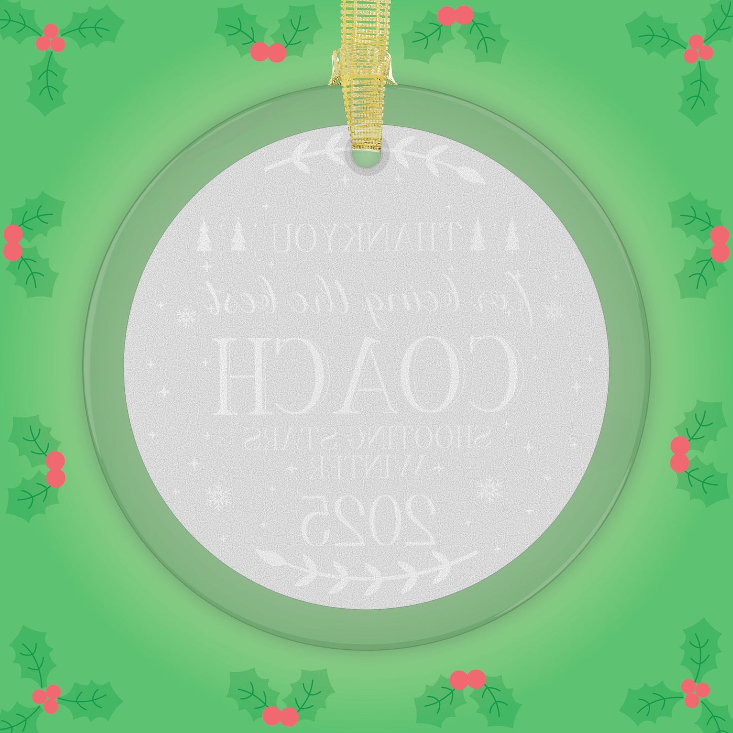 Thankyou for Being the Best Coach Personalized Sport Club Glass Ornament Gift