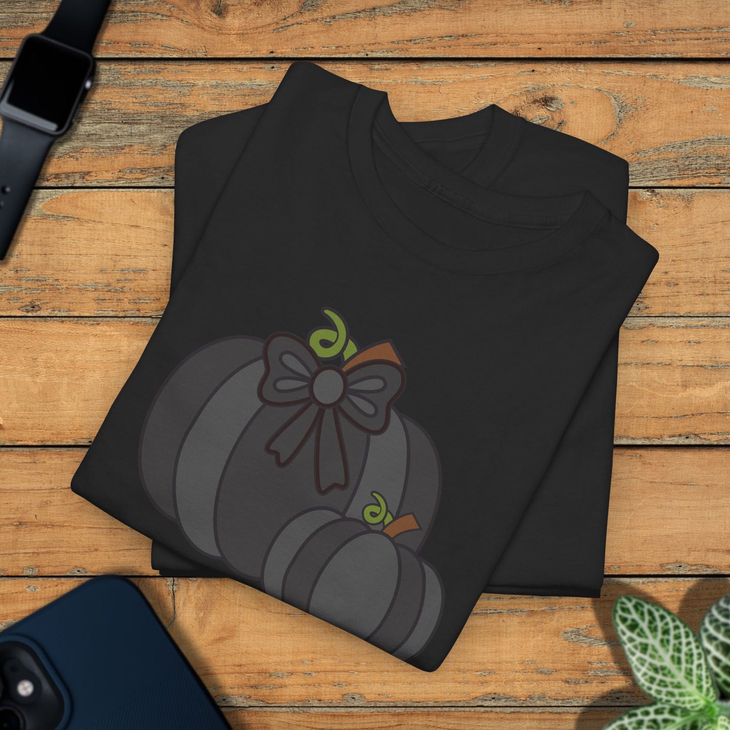 Thanksgiving Fall Inspired Halloween Black Pumpkin Unisex T Shirt