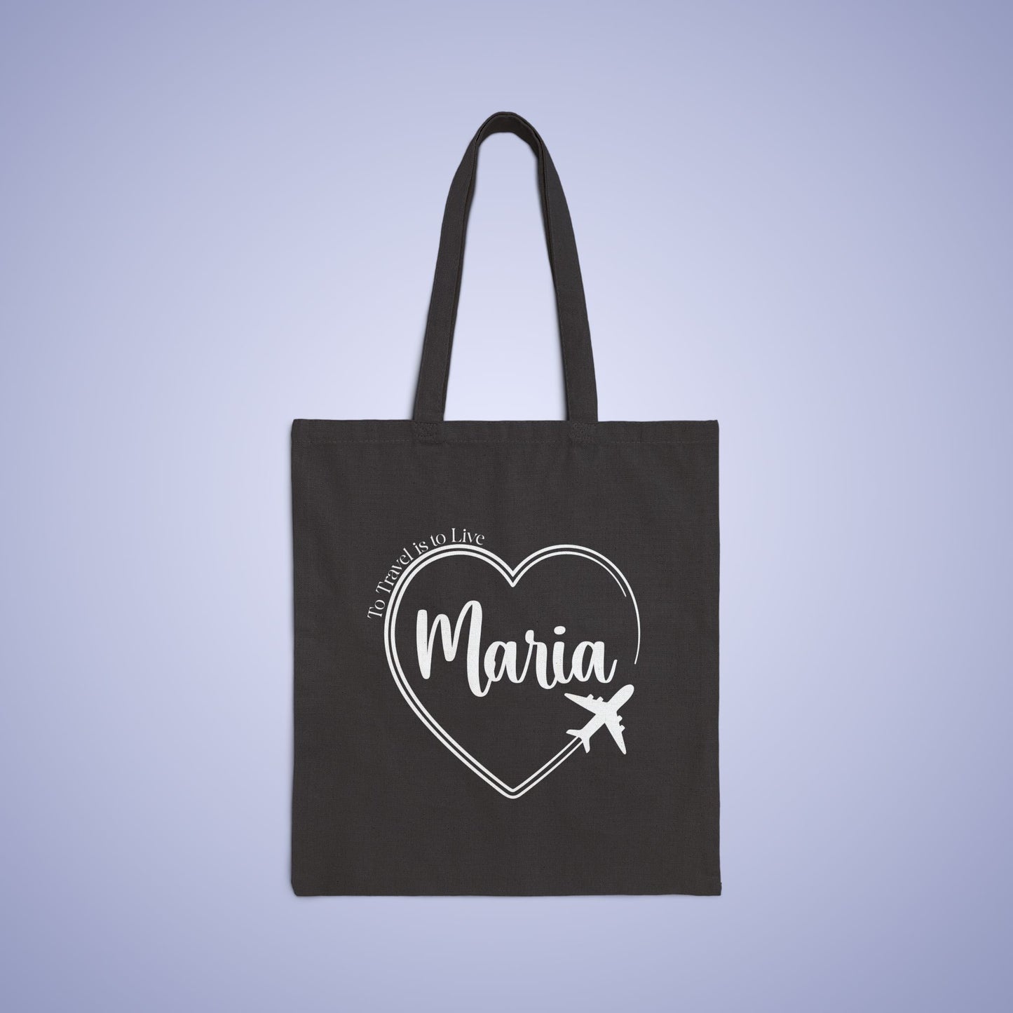 Travel Healthy Motivational Personalized Graduation Gift Black Cotton Canvas Tote Bag