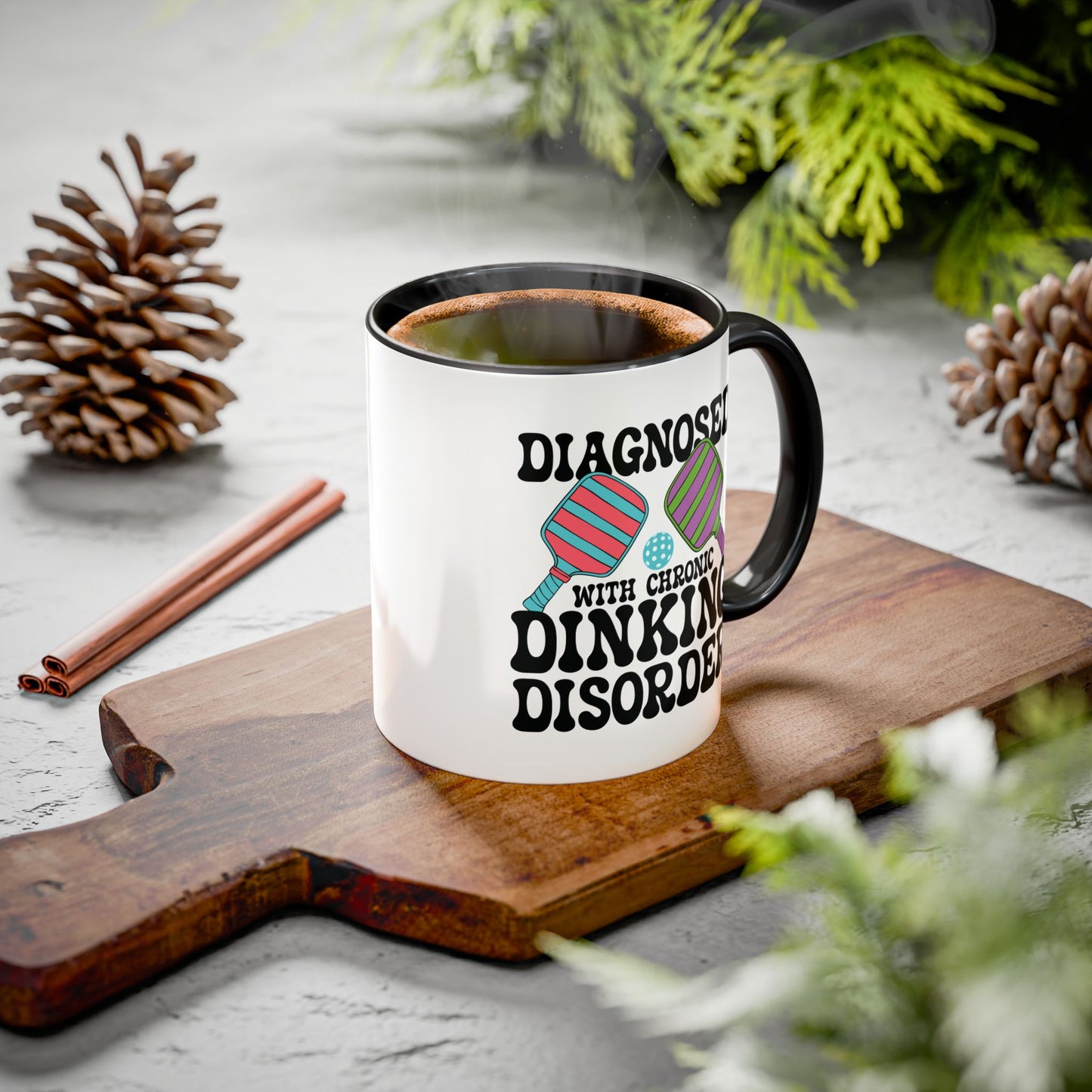 Diagnosed with Chronic Dinking Disorder Pickleball Fun Colorful Doctor Gift Coffee Mug