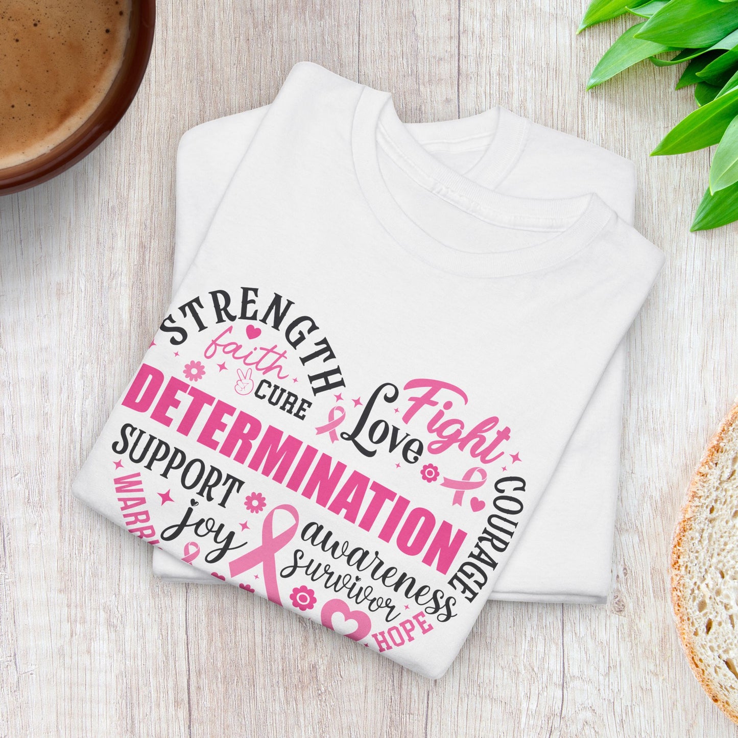 Heart Full of Fight Support Love Courage and Cure Breast Cancer Awareness Unisex T Shirt