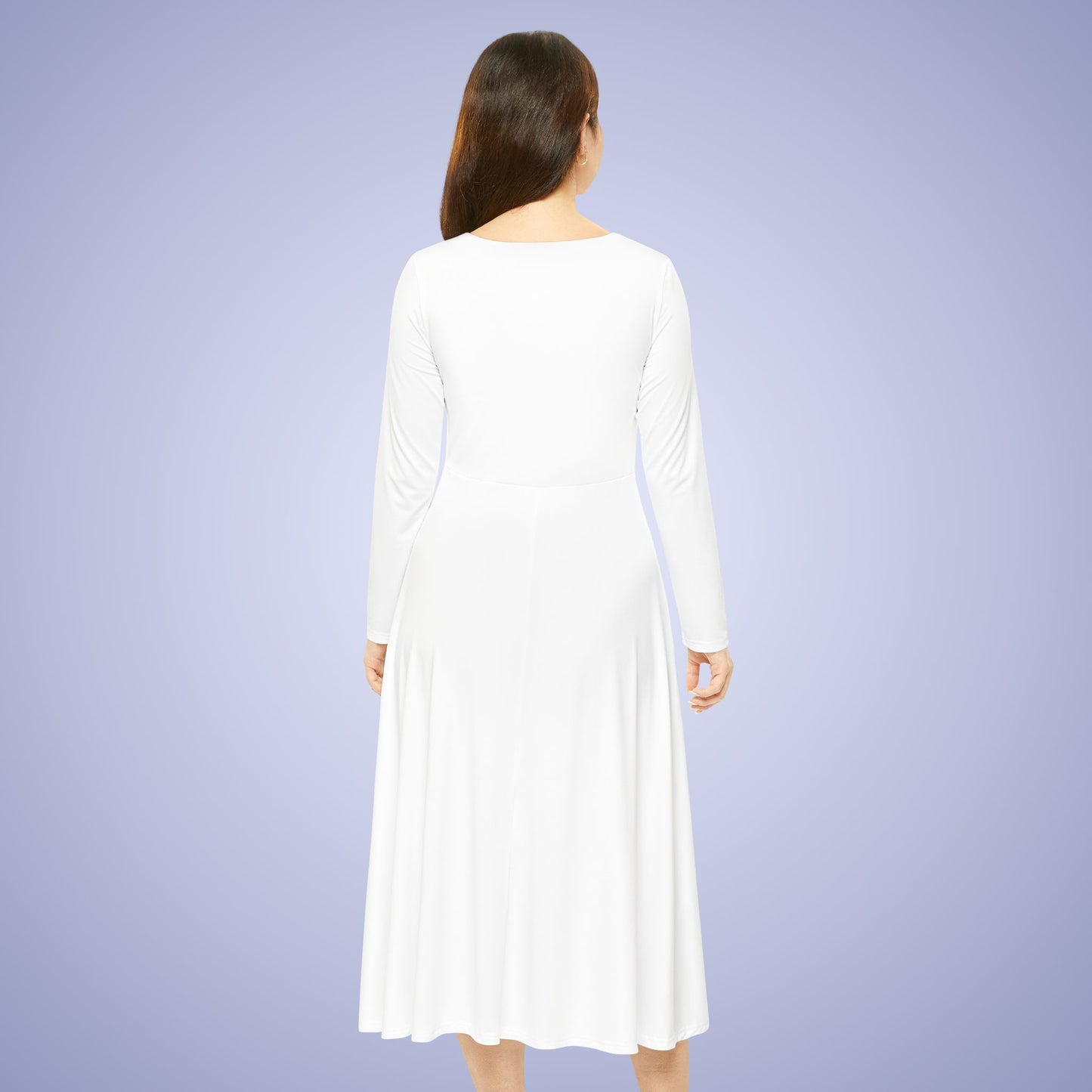 Women's Blank White Long Sleeve Dance Dress