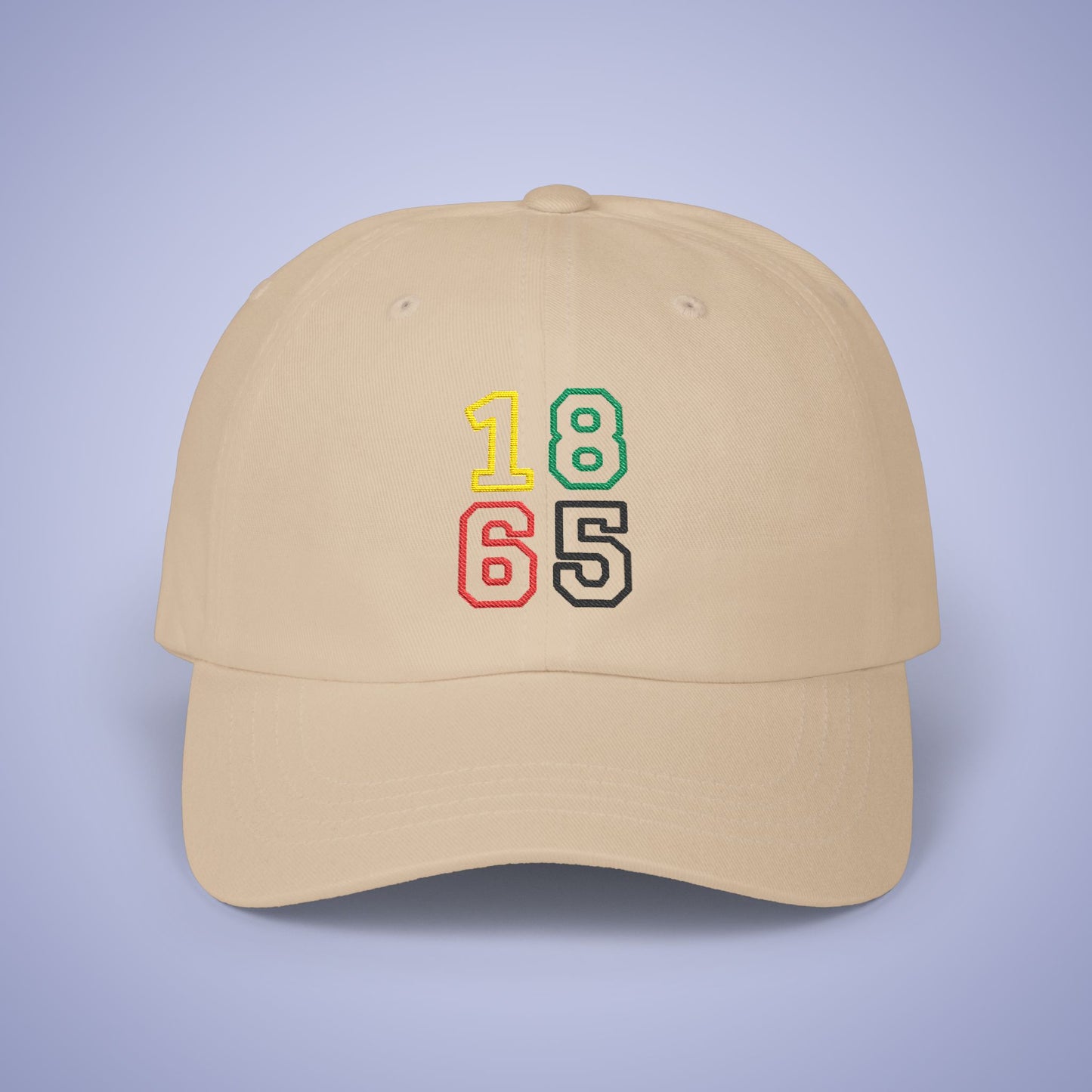 Juneteenth 1865 Embroidered Classic Dad Cap Unisex Coloured Embroidery Light