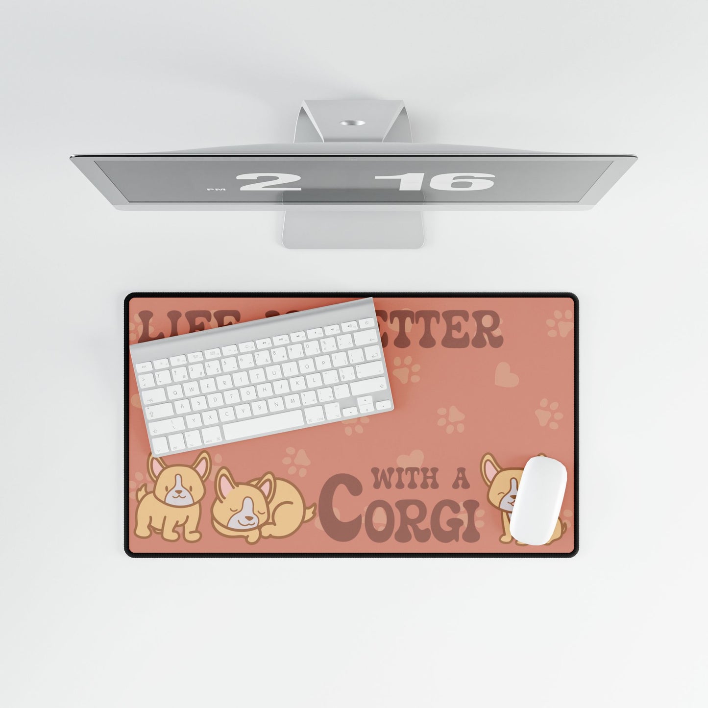Life is Better with a Corgi Lover Gift Computer Desk Mat