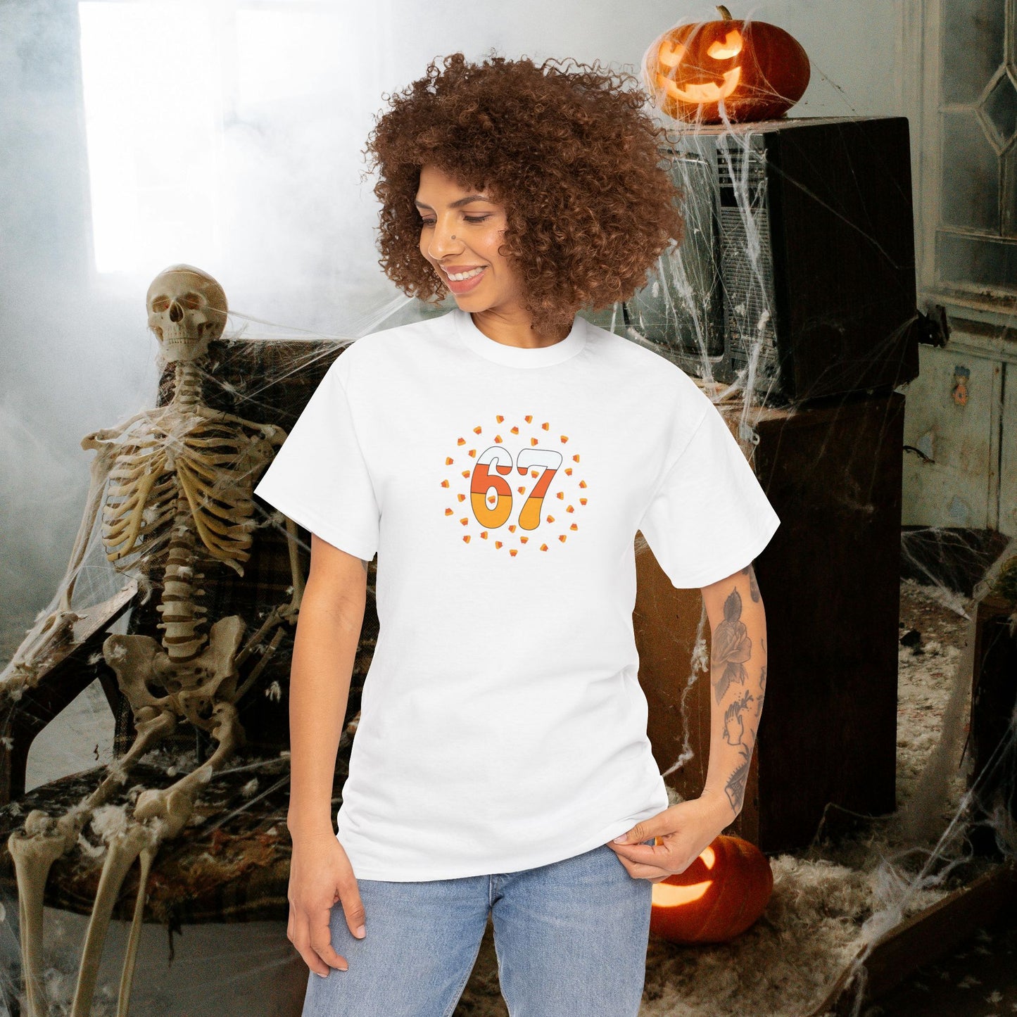 67 Candy Corn White Halloween Candy Unisex T Shirt