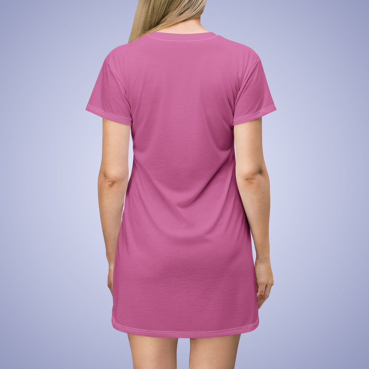 Blank Pink Short Sleeve T Shirt Dress