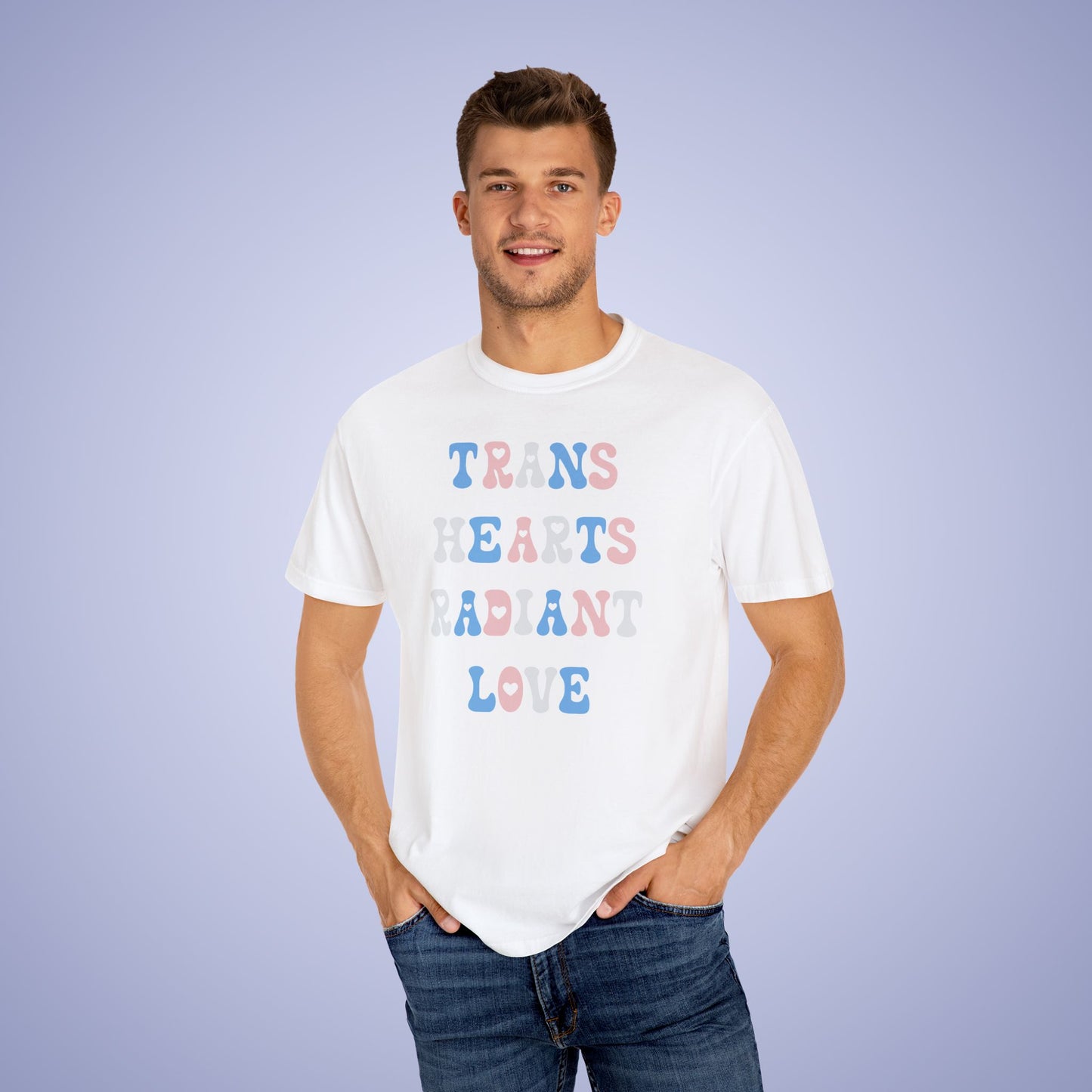 Trans Hearts Radiant Love Transexual LGBT Pride Month Comfort Colors T Shirt Unisex