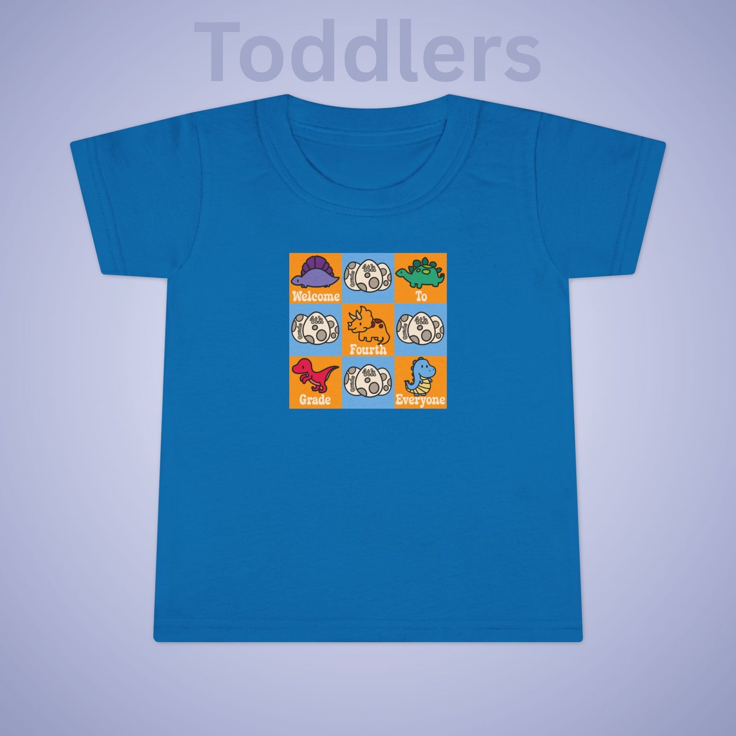 Fourth Grade Fun Dinosaurs Kids Cotton T Shirt Back To School Toddler