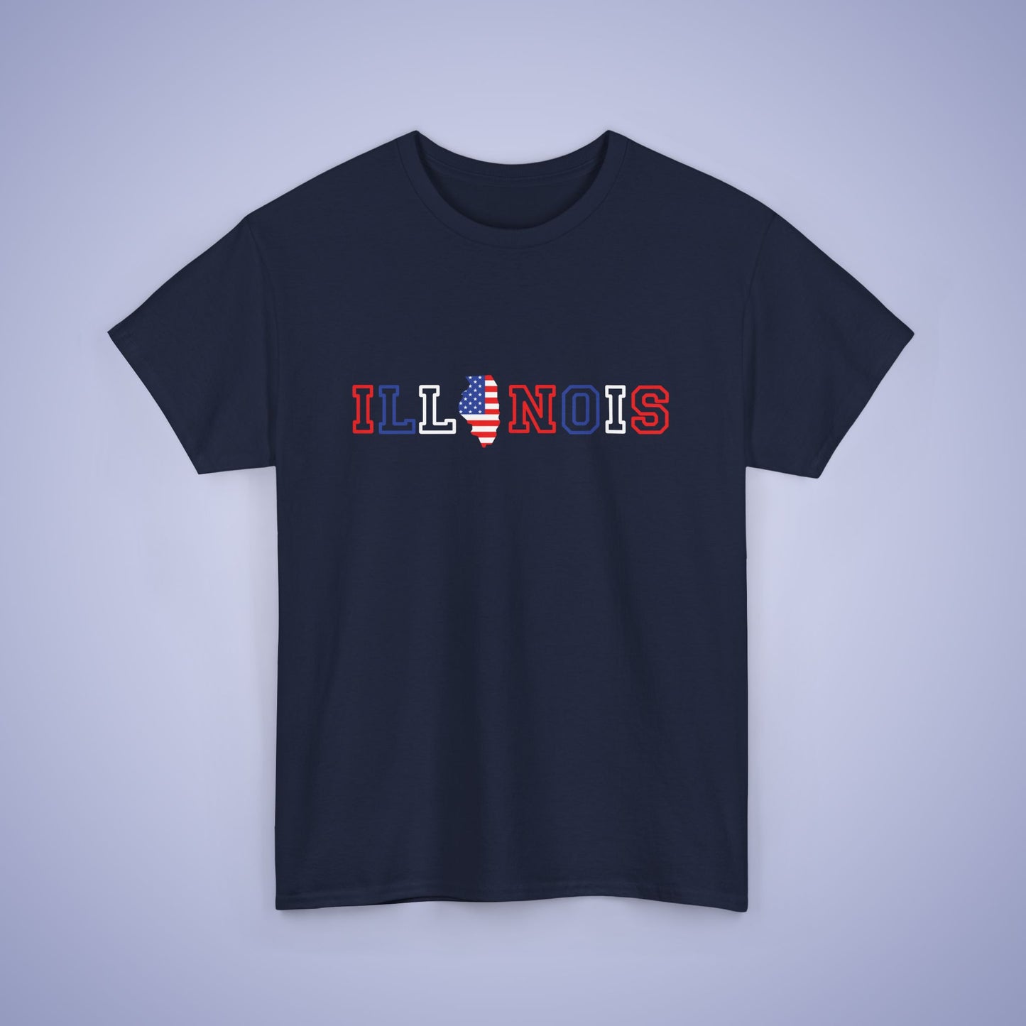 Illonois Map Text Art Proud American Unisex T Shirt
