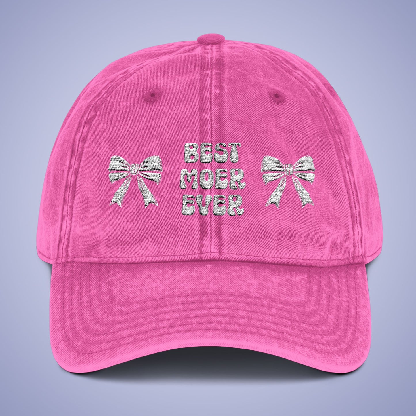 Vintage Best Moer Ever Cap Mothers Day White Embroidered Hat
