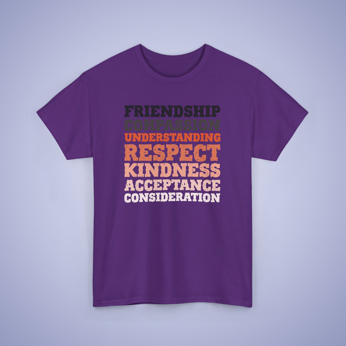 Kindness Word Block Grunge Orange Unity Day Teachers T Shirt Unisex