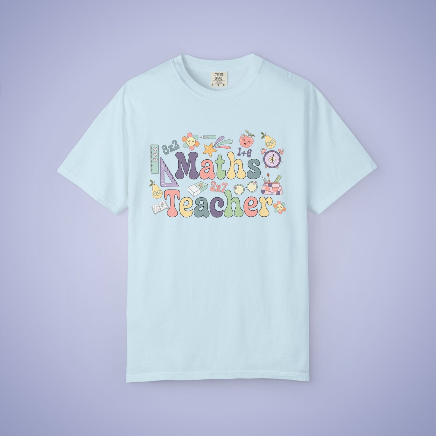Maths Teacher T Shirt Retro Comfort Colors Unisex Back to School