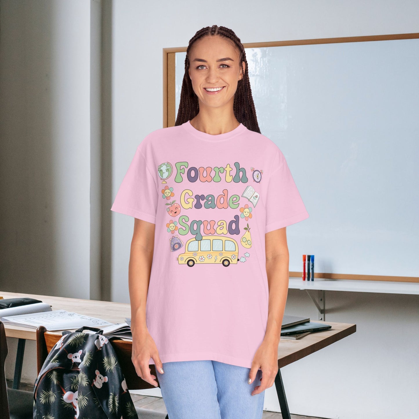 Fourth Grade Squad Retro Fun Teacher T Shirt Comfort Colors Unisex Back to School