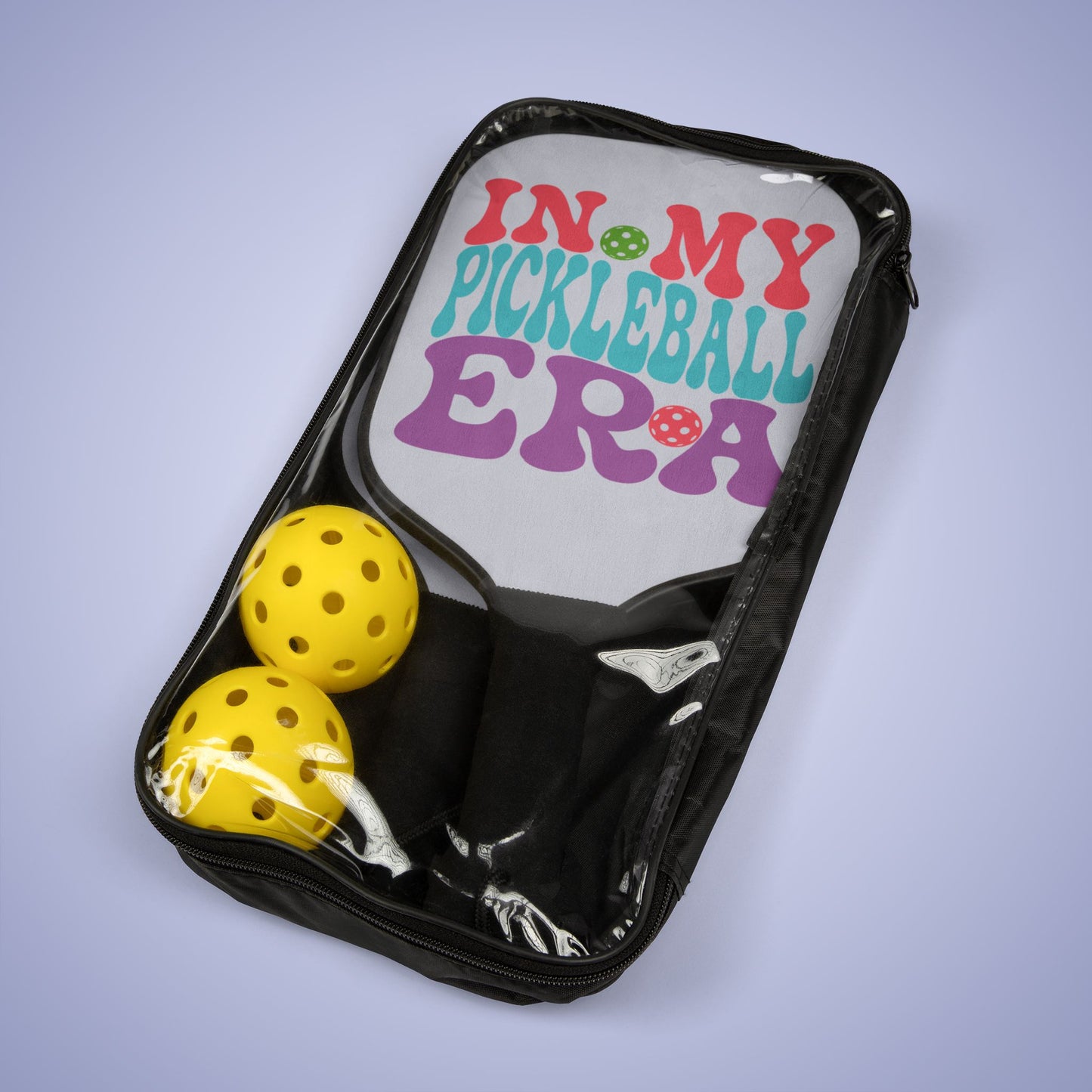 In My Pickleball Era Wavy Text Pickleball Paddle Set Pink Gift