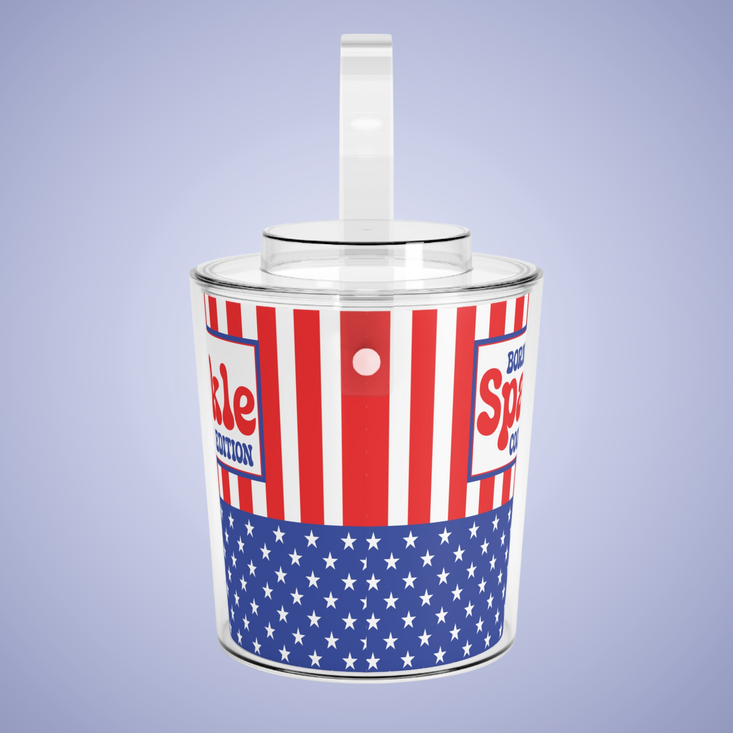Born to Sparkle Personalized Patriotic July 4th Home Decor Ice Bucket USA Flag