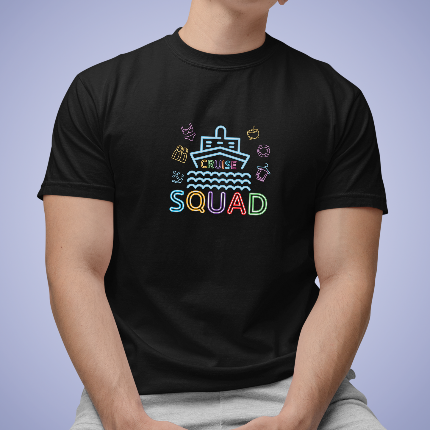 Cruise Squad Neon T Shirt Fun Group Family Matching Vacation Shirt Unisex