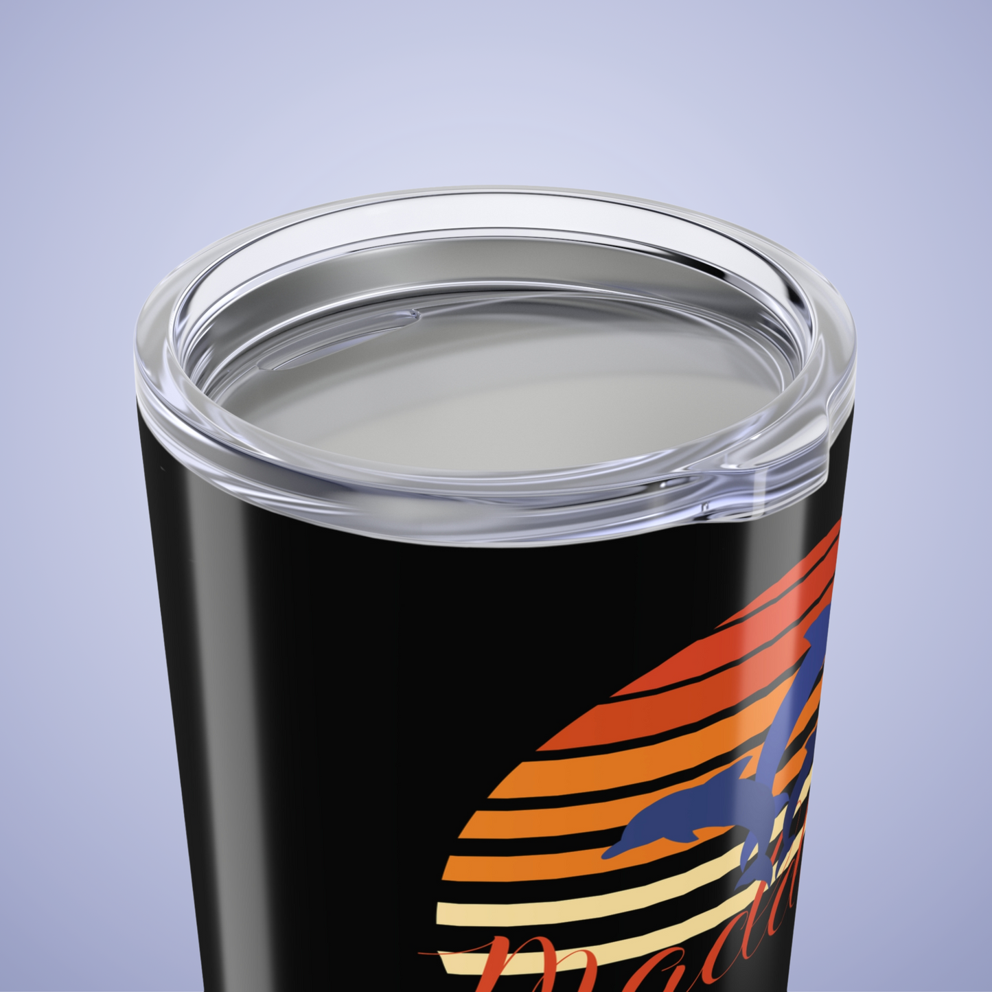 Dolphin Paradise Personalized Name Tumbler Birthday Gift Black