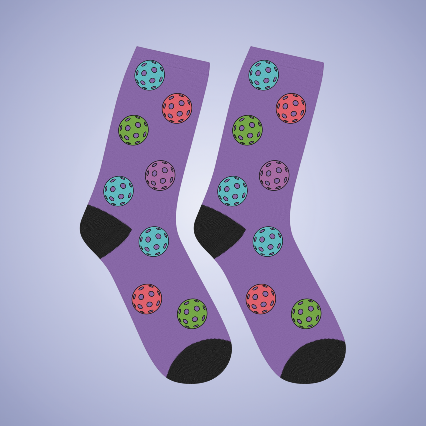 Pickleball Lover Purple Graphic Mid Length Socks Gift