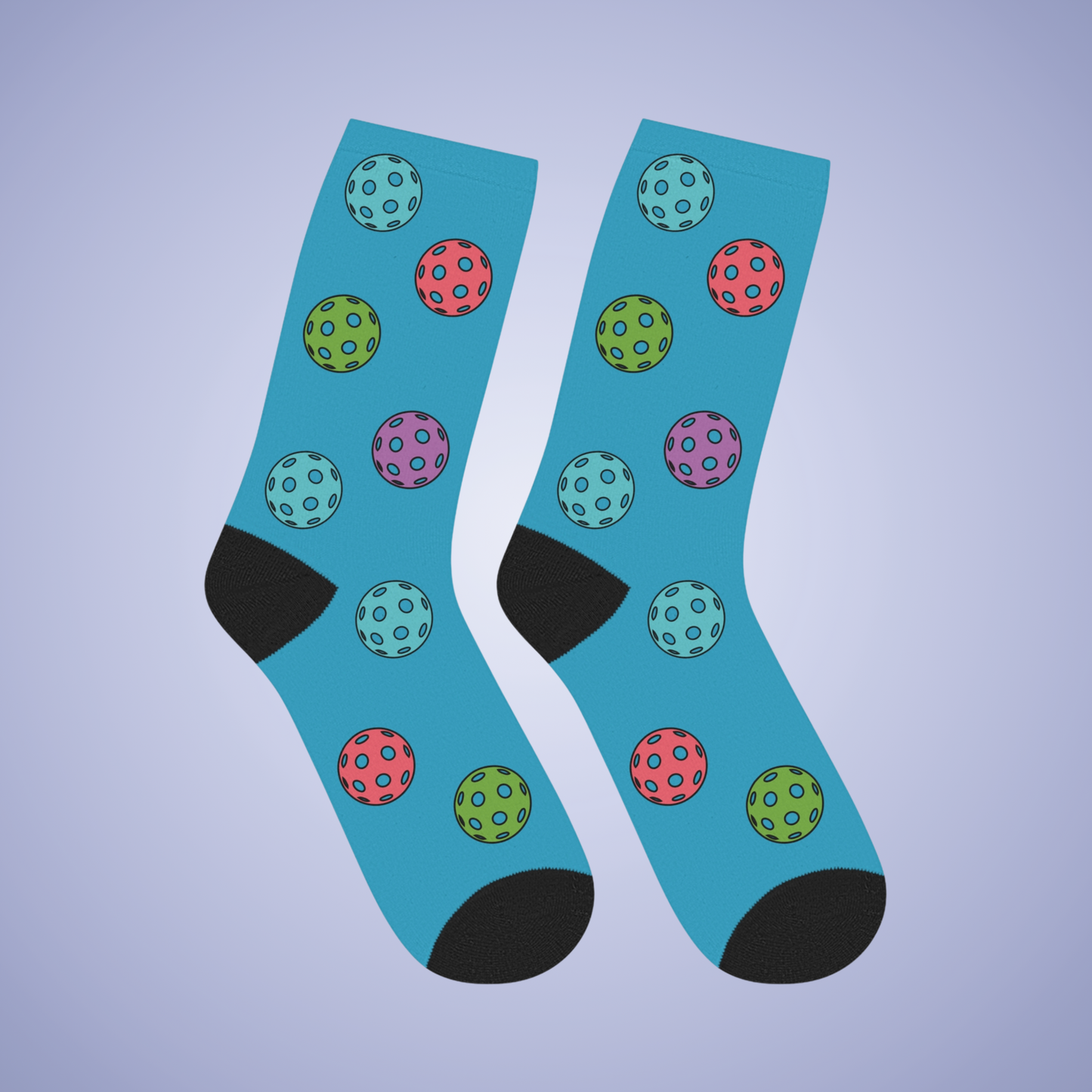 Pickleball Lover Turquoise Blue Graphic Mid Length Socks Gift