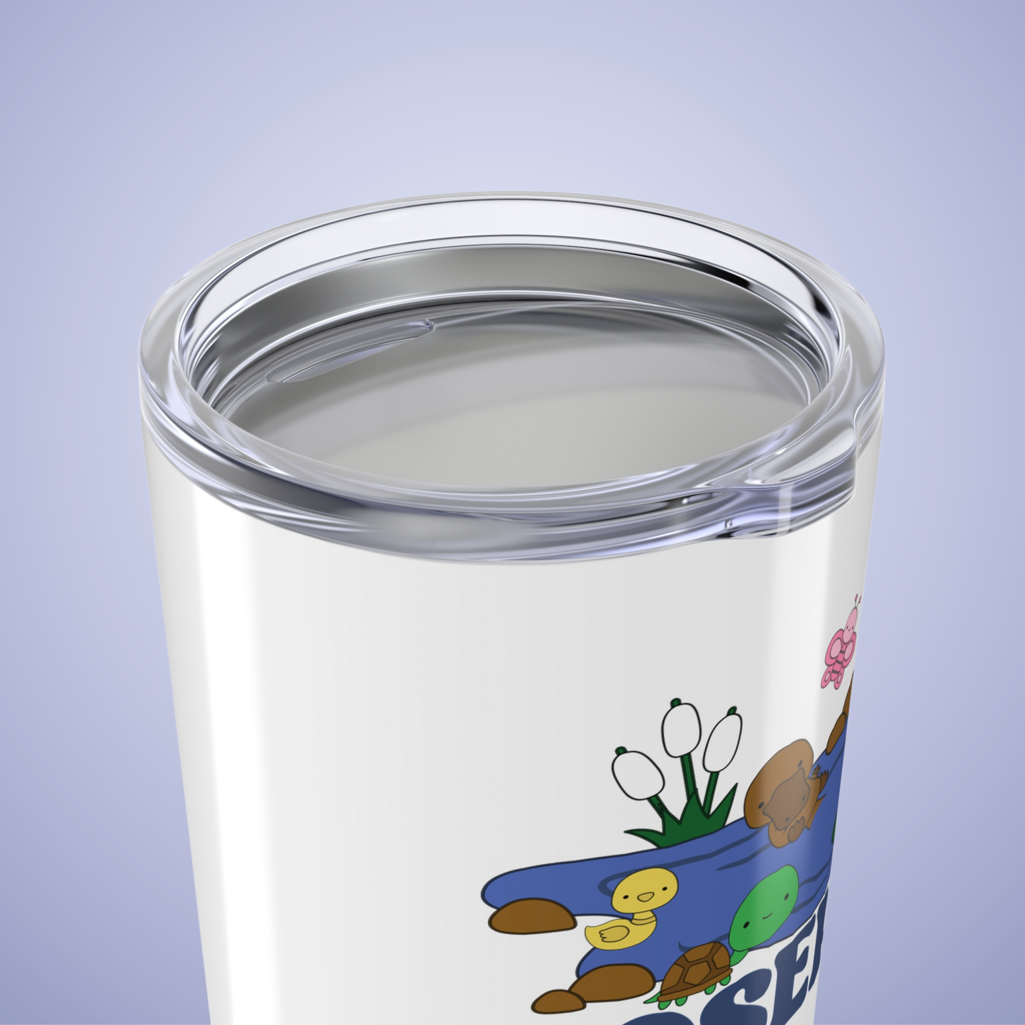 Pond Life Personalized Name Tumbler Birthday Gift White