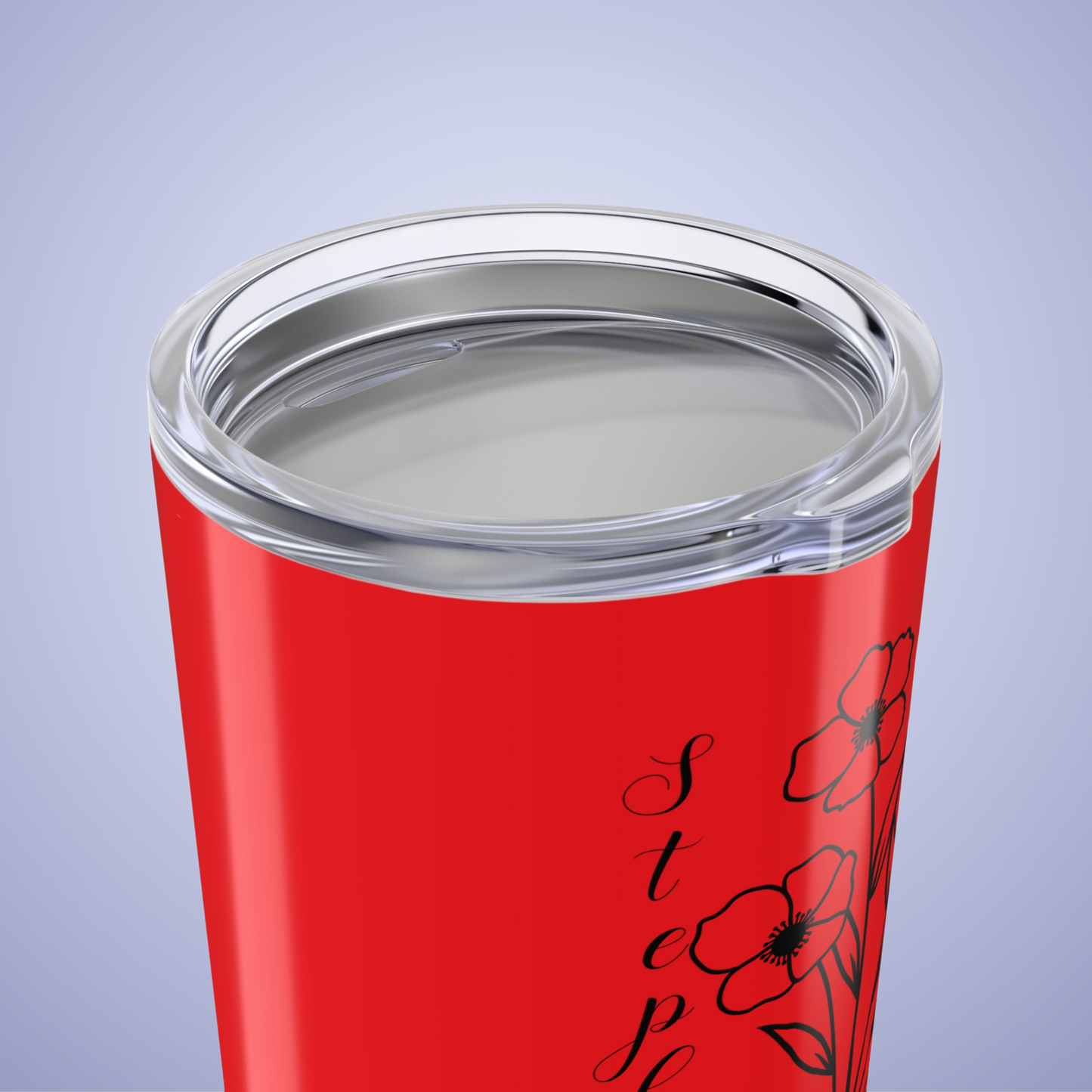 Poppies are Forever Floral Personalized Name Tumbler Red Birthday Gift
