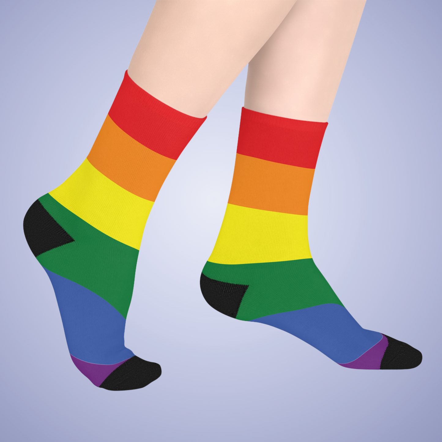 Rainbow Mid Length Socks Pride Monthe LGBTQ Event Gift Apparel