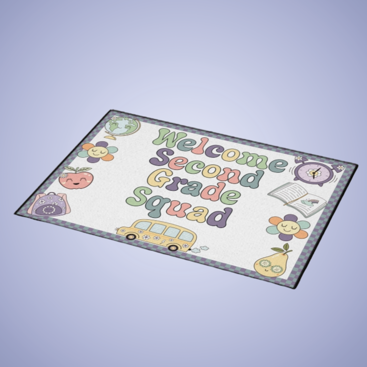 Welcome Second Grade Squad Floor Door Mat Fun Classroom Set Up Entrance Rug