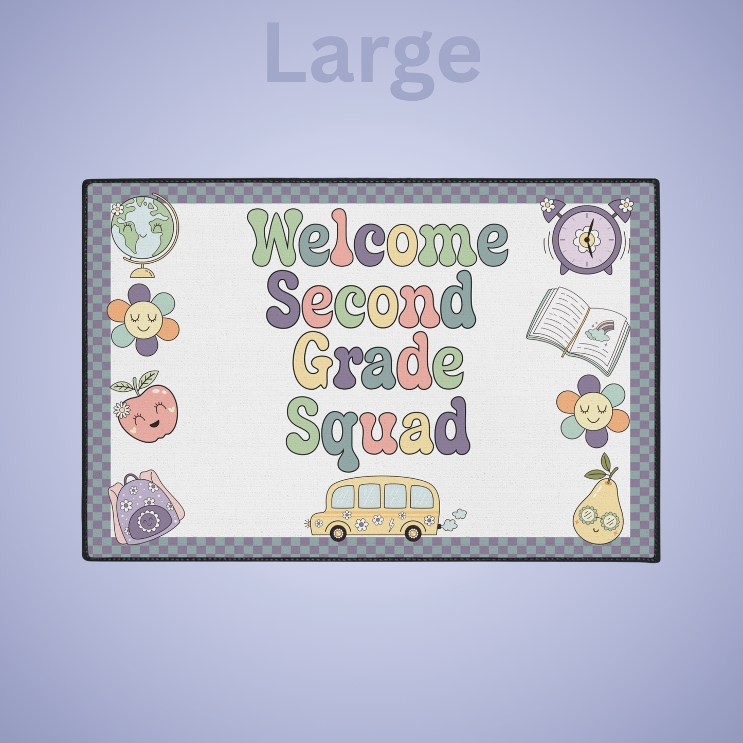 Welcome Second Grade Squad Floor Door Mat Fun Classroom Set Up Entrance Rug